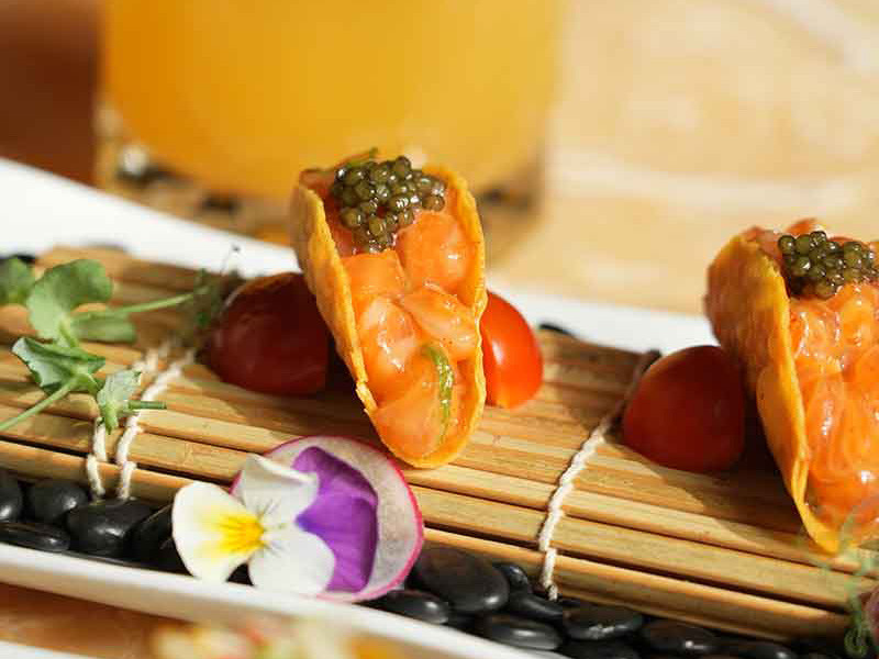 KAYA Bahrain Food Menu MINI SALMON TARTAR TAQUITOS